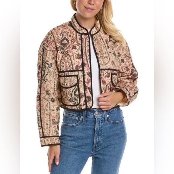 7 For All Mankind Jackets & Blazers - 7 for All Mankind quilted crop patchwork barn jacket with a floral print. Size S